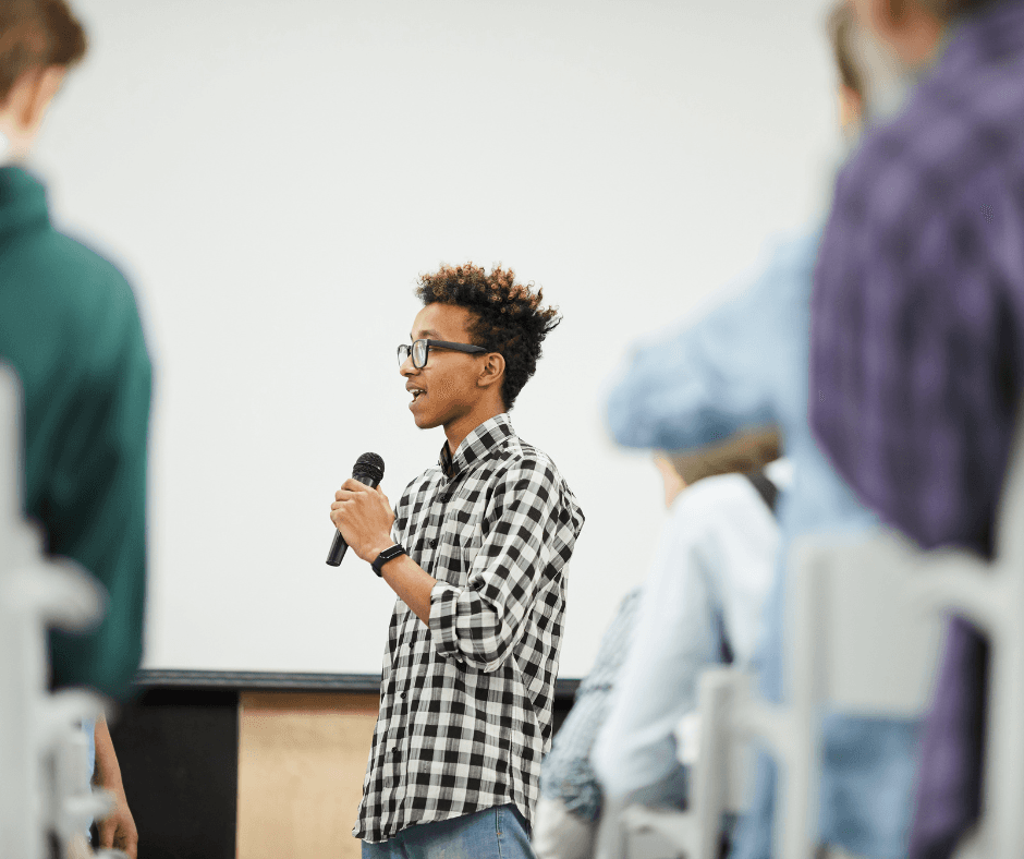 Founder pitching to investors